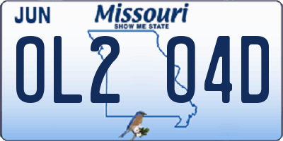 MO license plate OL2O4D