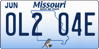 MO license plate OL2O4E