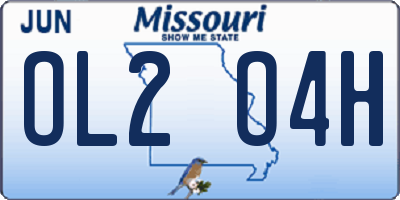 MO license plate OL2O4H