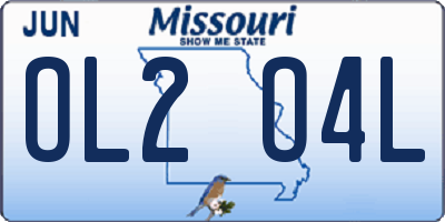 MO license plate OL2O4L