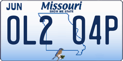 MO license plate OL2O4P