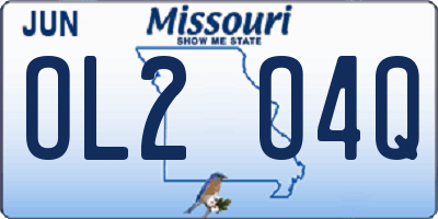 MO license plate OL2O4Q