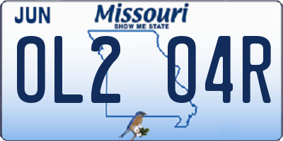 MO license plate OL2O4R