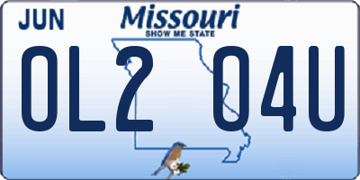 MO license plate OL2O4U