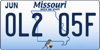 MO license plate OL2O5F