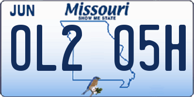 MO license plate OL2O5H