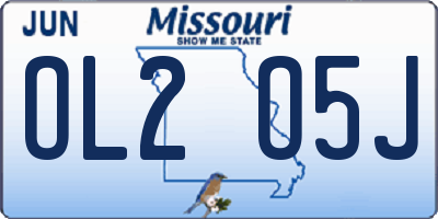 MO license plate OL2O5J
