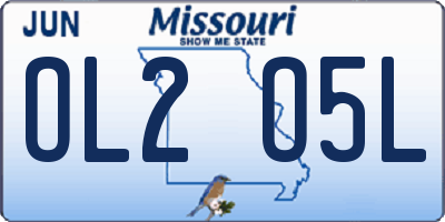 MO license plate OL2O5L