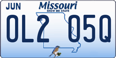MO license plate OL2O5Q