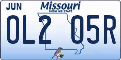 MO license plate OL2O5R