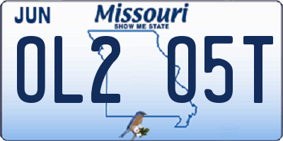 MO license plate OL2O5T