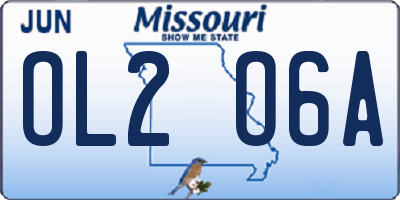 MO license plate OL2O6A