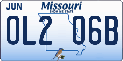 MO license plate OL2O6B