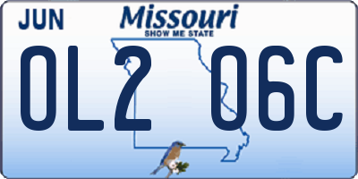 MO license plate OL2O6C