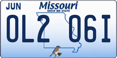 MO license plate OL2O6I