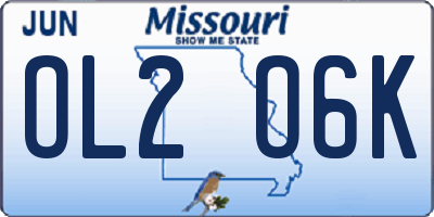 MO license plate OL2O6K