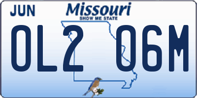 MO license plate OL2O6M