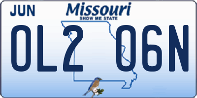 MO license plate OL2O6N