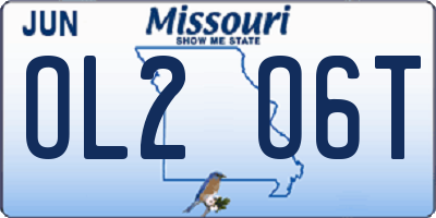MO license plate OL2O6T