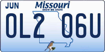 MO license plate OL2O6U