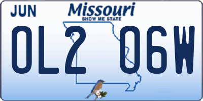 MO license plate OL2O6W