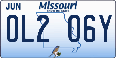 MO license plate OL2O6Y