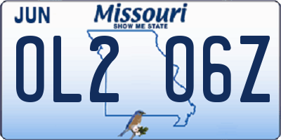 MO license plate OL2O6Z