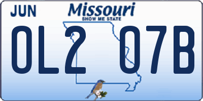 MO license plate OL2O7B