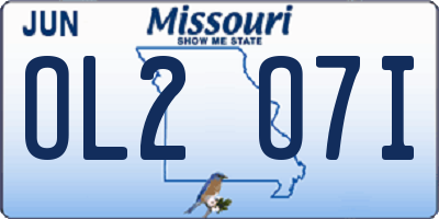 MO license plate OL2O7I
