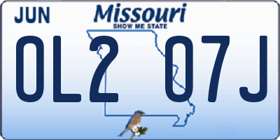 MO license plate OL2O7J