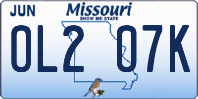 MO license plate OL2O7K