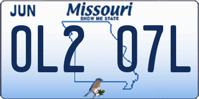 MO license plate OL2O7L