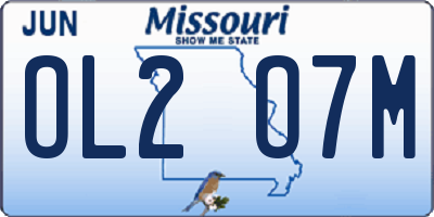 MO license plate OL2O7M