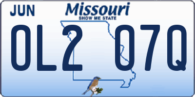 MO license plate OL2O7Q