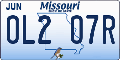 MO license plate OL2O7R