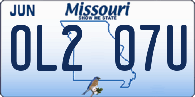 MO license plate OL2O7U