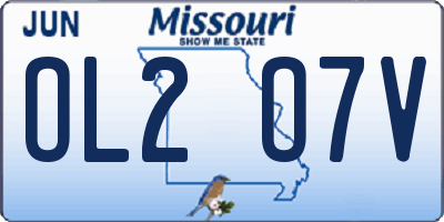 MO license plate OL2O7V