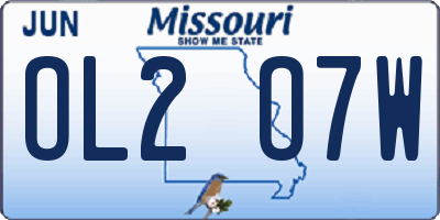 MO license plate OL2O7W
