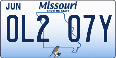 MO license plate OL2O7Y