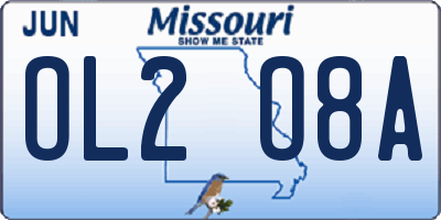 MO license plate OL2O8A