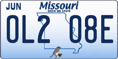 MO license plate OL2O8E