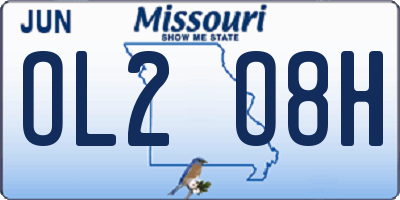 MO license plate OL2O8H