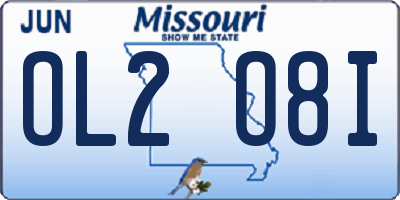 MO license plate OL2O8I