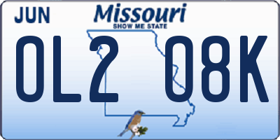 MO license plate OL2O8K