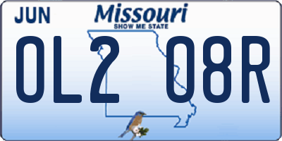 MO license plate OL2O8R