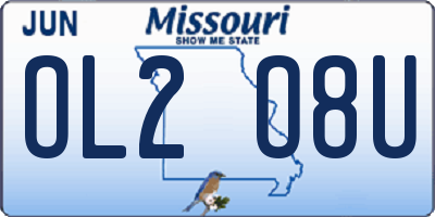 MO license plate OL2O8U