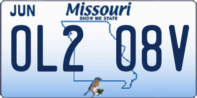 MO license plate OL2O8V