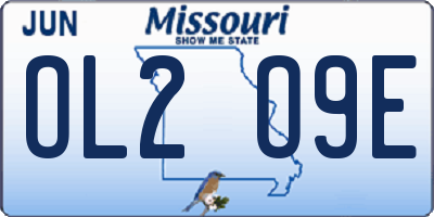 MO license plate OL2O9E
