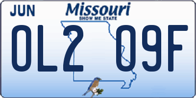 MO license plate OL2O9F