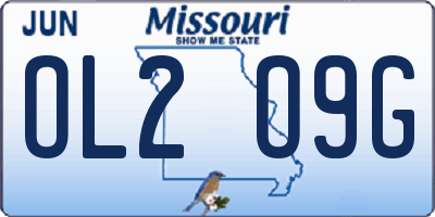 MO license plate OL2O9G